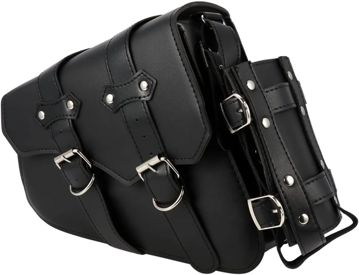 Luggage for Motorcycles Reinforced Leather Saddle Bag Tool Item Storage Easy Install