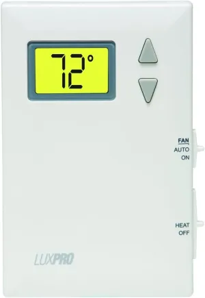 Lux Pro PSD010BF Digital Non-Programmable Thermostat for Home, Heat only with Fan