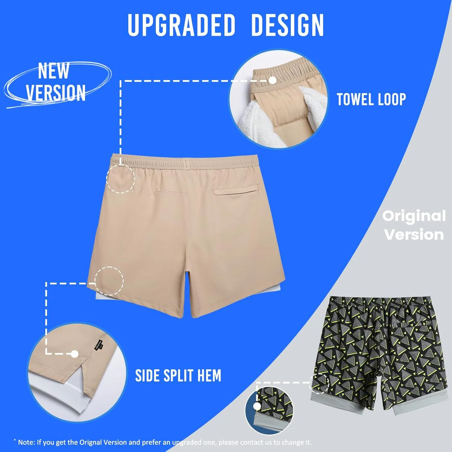 maamgic Mens Workout Shorts 2 in 1 Stretch 5" Gym Shorts Running Shorts with Compression Liner Zip Pocket