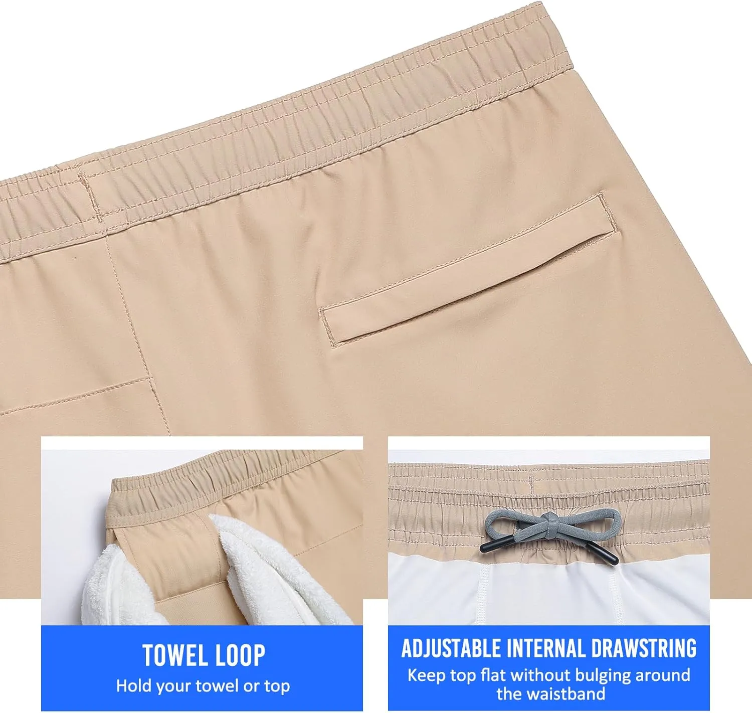 maamgic Mens Workout Shorts 2 in 1 Stretch 5" Gym Shorts Running Shorts with Compression Liner Zip Pocket