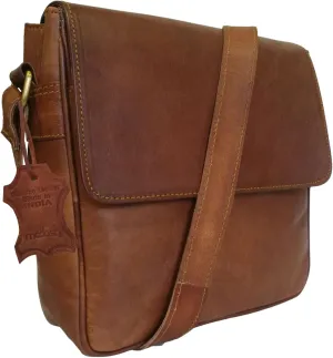 Madosh Handcrafted Vintage Crossbody Genuine Leather Messenger Bag Leather Crossbody Bag Brown Shoulder Bag Classic Style Girls Sling Purse Messenger Bag Gifts for Him Her (Brown)