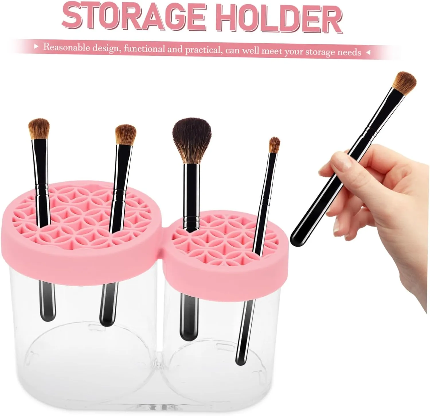Makeup Brush Storage Organizer Built Drying Rack Compact Vanity Makeup Organizer for Eyebrow Pencils Eyeshadow Brushes Stylish Design for Desktop Use
