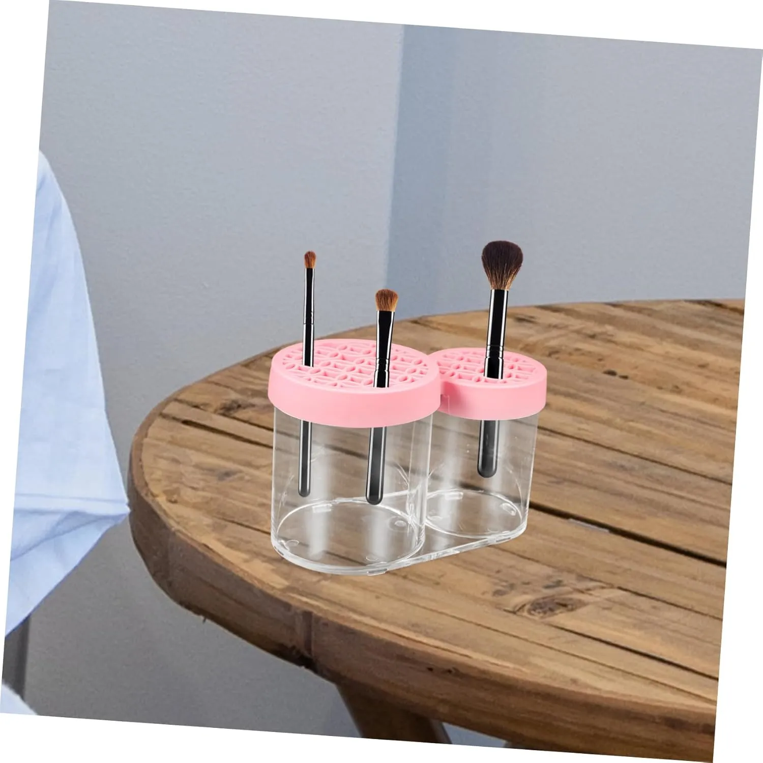 Makeup Brush Storage Organizer Built Drying Rack Compact Vanity Makeup Organizer for Eyebrow Pencils Eyeshadow Brushes Stylish Design for Desktop Use