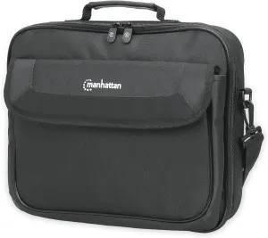 Manhattan Cambridge Laptop Bag 14.1, Clamshell Design, Black, Low, W128291746 (Clamshell Design, Black, Low Cost, Accessories Pocket, Document Compartment On Back, Shoulder Strap)