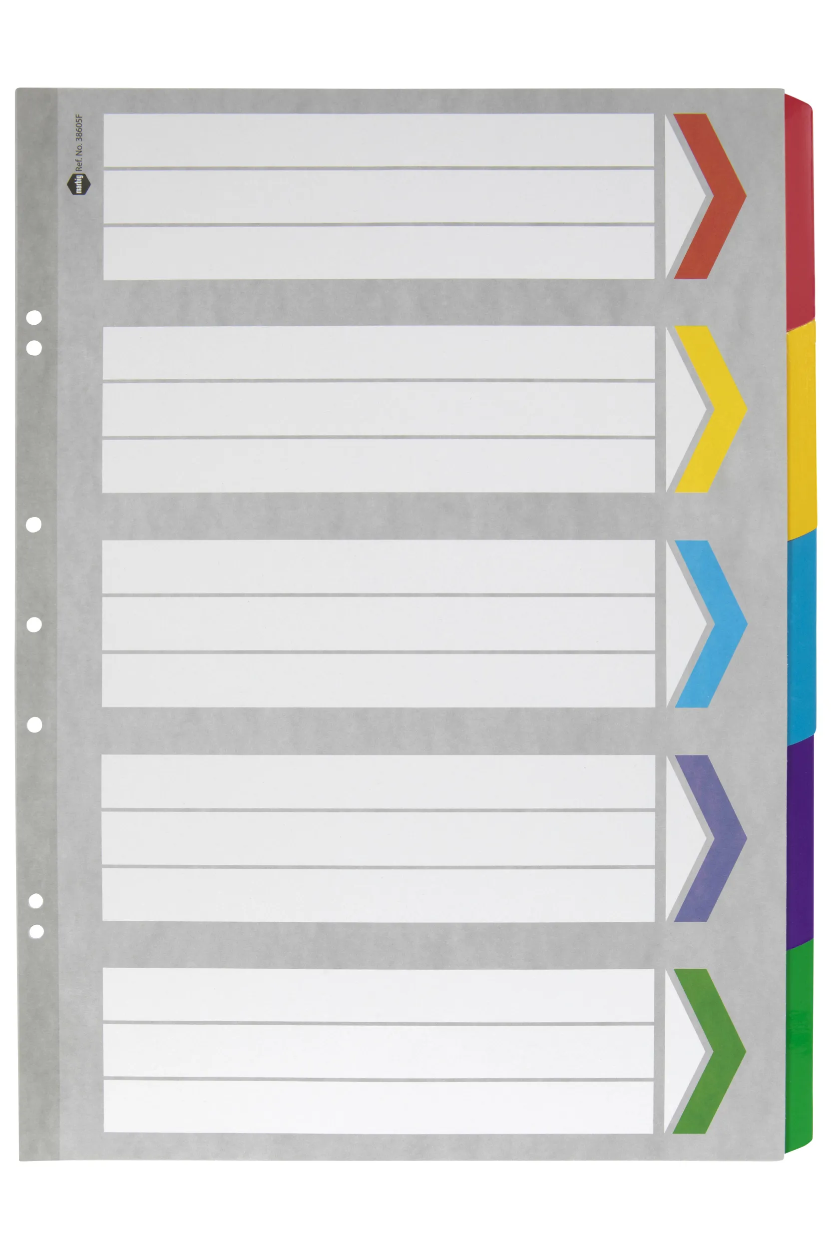 Marbig A3 Portrait Indices/Divider, 5 Tabs