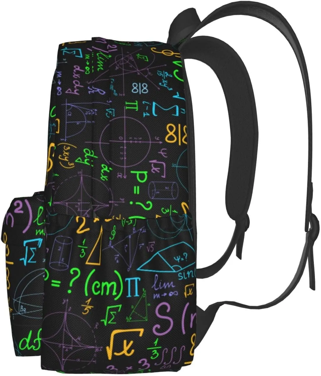 Math Colorful Geometrical Plots Formulas Calculations Multipurpose School Bag Bookbag for Teenage Boys Girls Daily Backpack