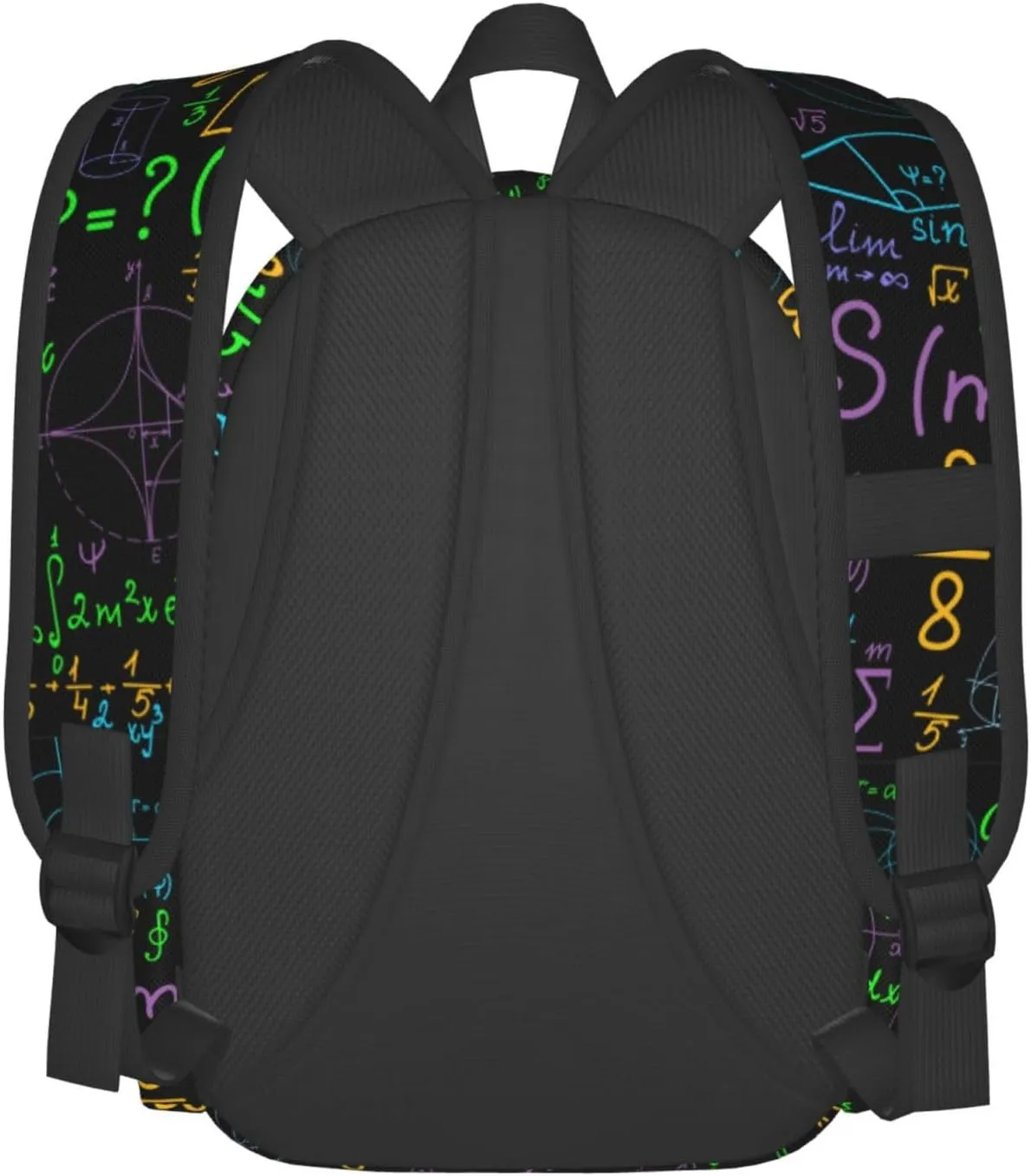 Math Colorful Geometrical Plots Formulas Calculations Multipurpose School Bag Bookbag for Teenage Boys Girls Daily Backpack