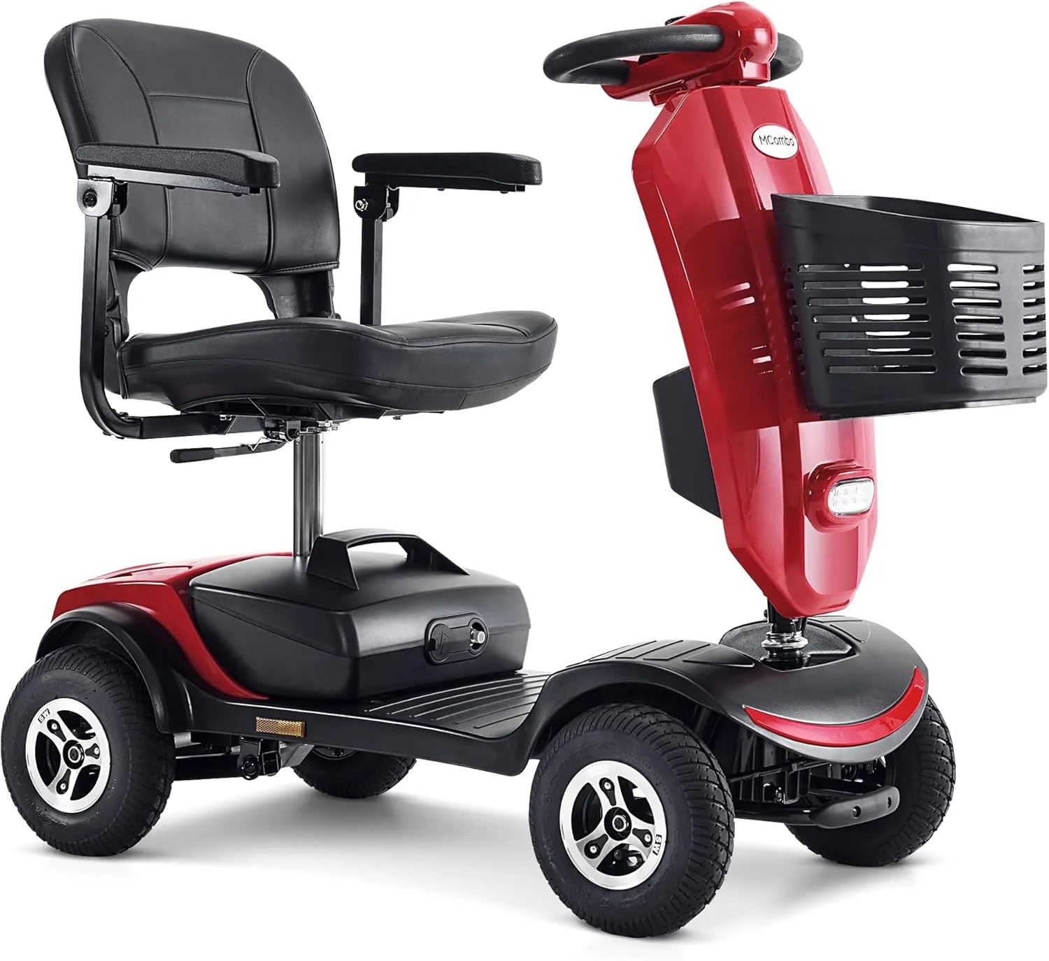 MCombo Power Mobility Scooter for Adults, 4 Wheel Mobility Scooter with Rotating Swivel Seat, 15 Miles, 4.97MPH, Headlight, Basket and Charger Included, MS315 (Red)