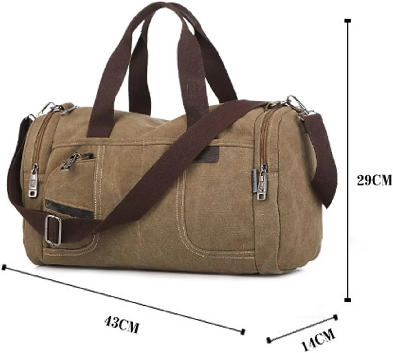 Men's and Women's Large Sports Training Fitness Durable Multifunctional Handbag Crossbody Bag Outdoor Canvas Padded Bag