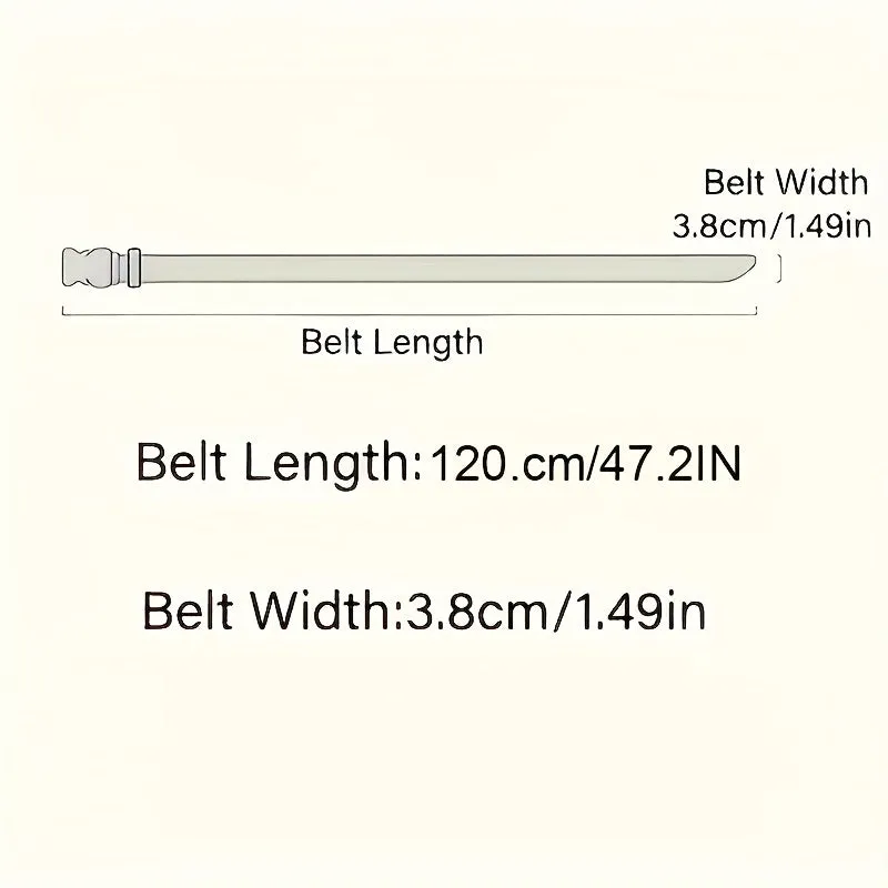 Men's Canvas Belt with Embossed Detail, Adjustable Size Plastic Buckle