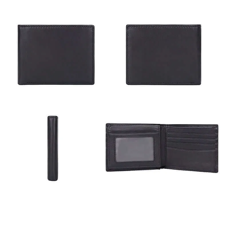 Men's Classic Bifold Horizontal Leather Wallet NZ