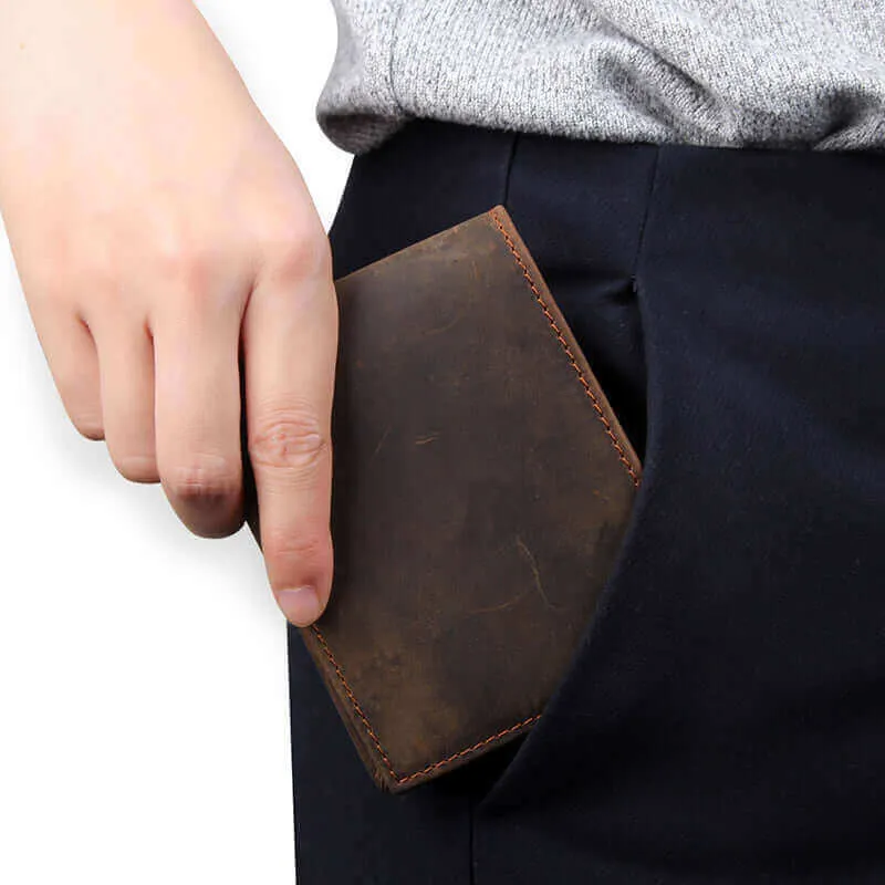 Men's Classic Bifold Horizontal Leather Wallet NZ
