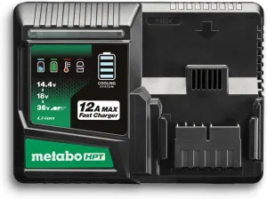 Metabo HPT 12.0A Quick Charger, 18V/36V MultiVolt Battery Charger, Fast Charging with USB Port, 50% Reduced Charging Times, Compatible with Metabo HPT 18V, 36V, and MultiVolt Batteries, UC36YSL2