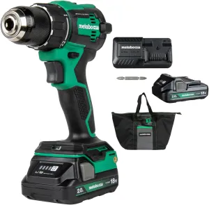 Metabo HPT 18V MultiVolt™ Cordless Driver Drill Kit | 620 in-lbs of Torque | Compact | Reactive Force Control | 22   1 Clutch Settings | LED Light | Belt Hook | Lifetime Tool Warranty | DS18DEX