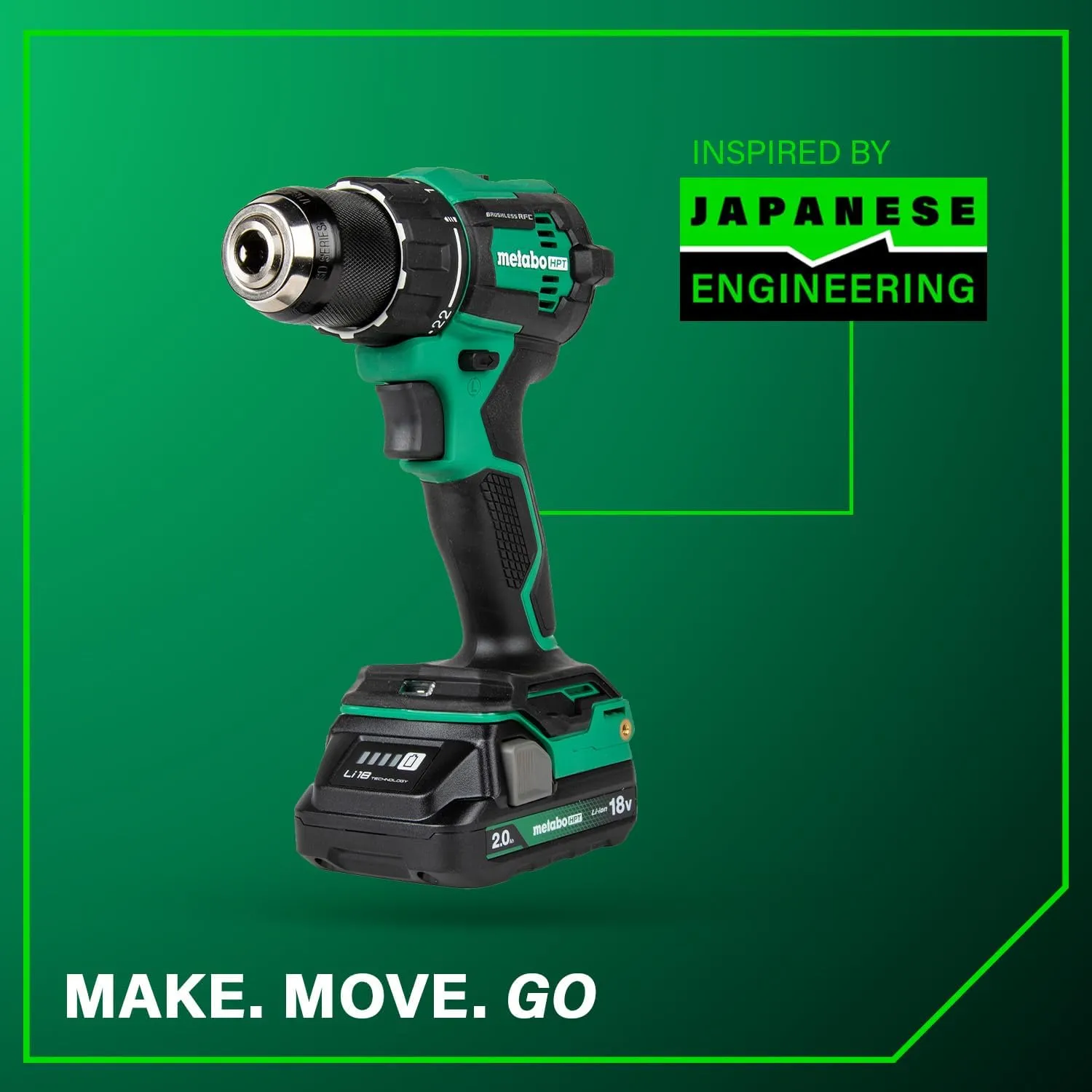 Metabo HPT 18V MultiVolt™ Cordless Driver Drill Kit | 620 in-lbs of Torque | Compact | Reactive Force Control | 22   1 Clutch Settings | LED Light | Belt Hook | Lifetime Tool Warranty | DS18DEX
