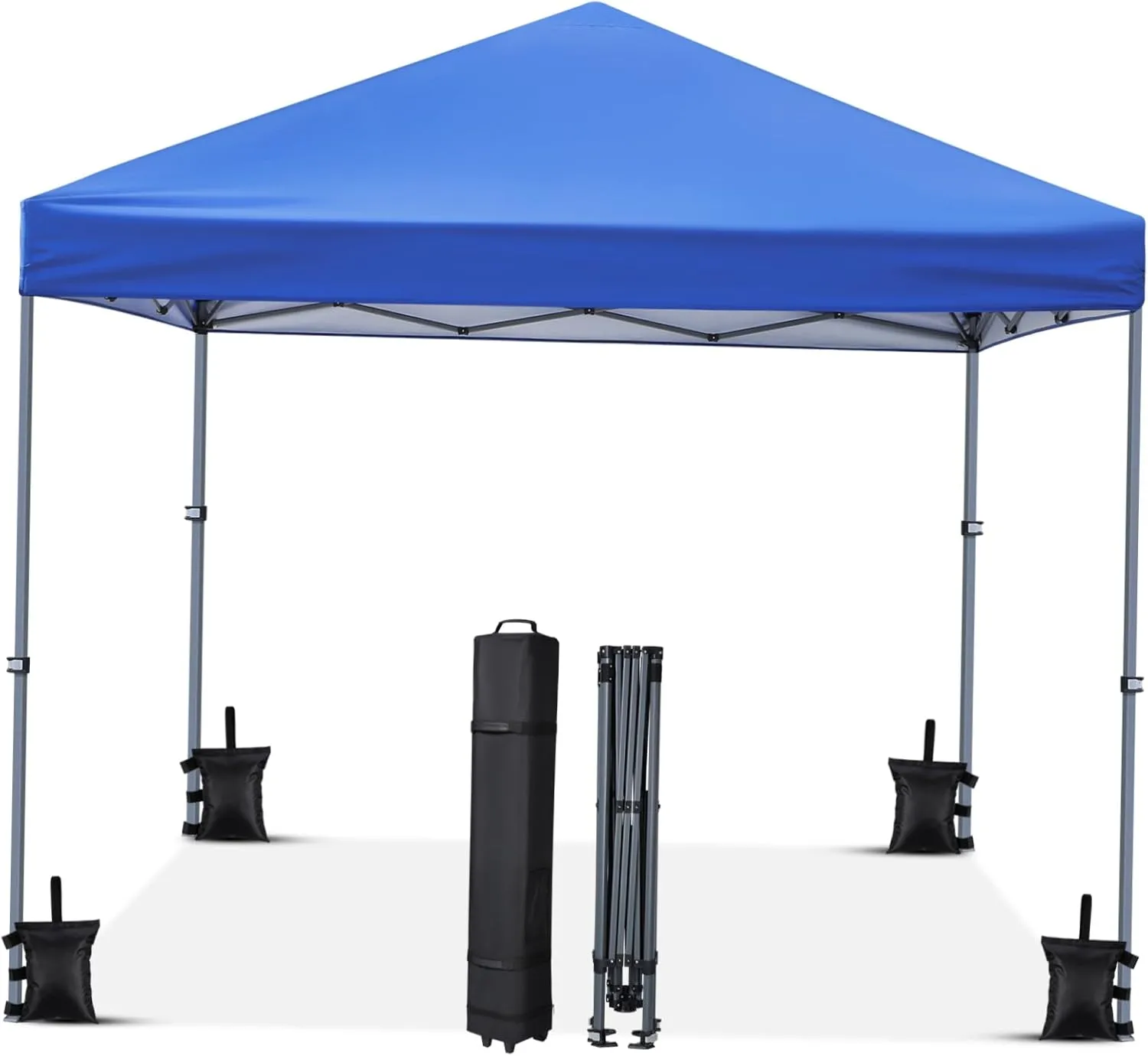 Meters Instant Canopy Tent for Beach Waterproof Sun Protection Shelter with Wheeled Carry Bag Portable Outdoor Up Tent Royal Blue