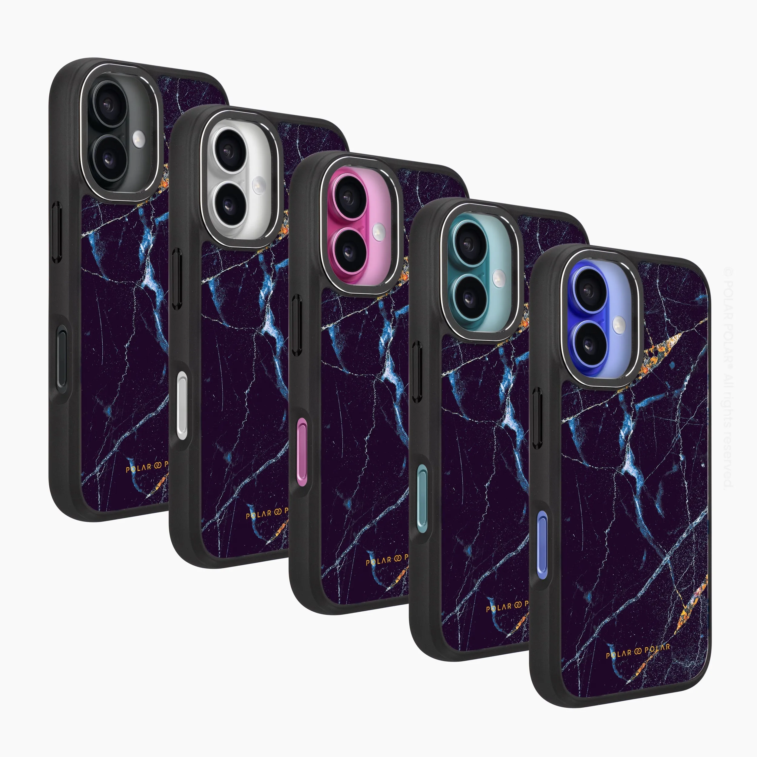 Midnight Marble - iPhone 16 Plus Frosted Black Bumper MagSafe Case