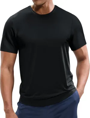 MIER Men's Workout T Shirts Dry Fit Short Sleeve Athletic Gym Running Lightweight Performance Tee Tops, Polyester, UPF 50 