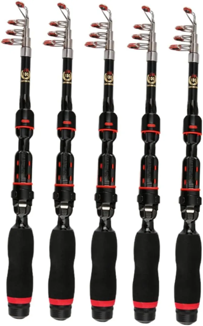 Mikinona Telescopic Fishing Rod Portable Folding Fishing Pole for Fish Lovers Lightweight and Convenient Fishing Supplies with Ergonomic Handle for Travel and Outdoor