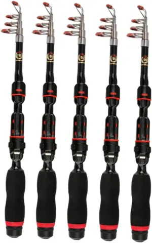 Mikinona Telescopic Fishing Rod Portable Folding Fishing Pole for Fish Lovers Lightweight and Convenient Fishing Supplies with Ergonomic Handle for Travel and Outdoor