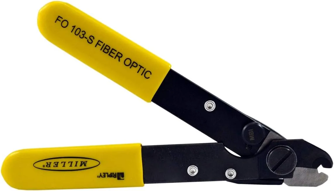 Miller FO 103-S Series Single Hole Fiber Optic Stripper for Working Technicians and Electricians, Safe Cable Tool with V-Shaped Opening, Easily Portable Wire Strippers, 2.72 Ounces