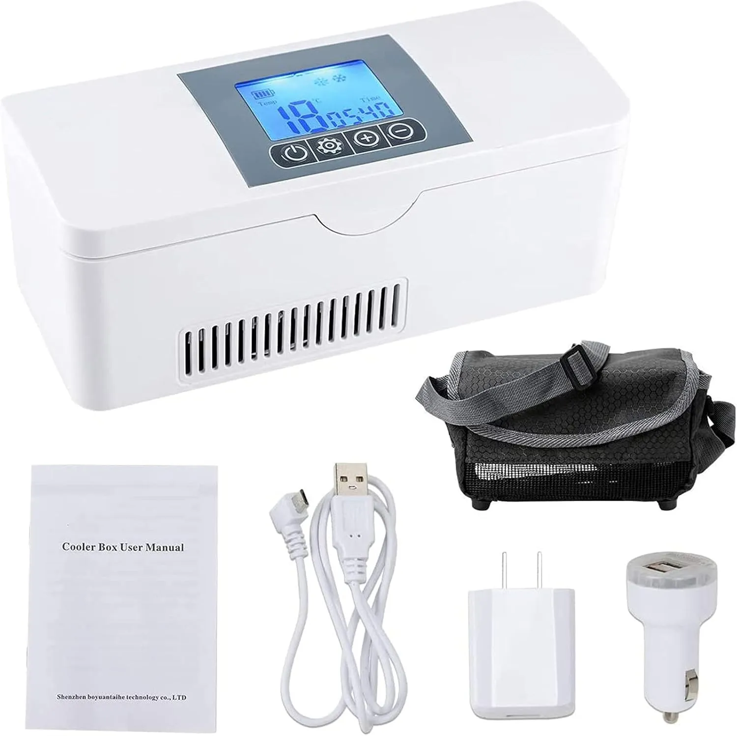 Mini Insulin Refrigerated Box,Portable Insulin Cooler Travel Case with 8000mah Battery& LED Display,2-8℃ Medical Cool Bag Cooler for Travel, Household, Medicinal Storage