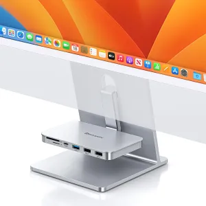 Minisopuru iMac USB Hub - Compatible with iMac 24 inch M1/M3/M4 & Studio Display 27, Silver (10Gbps USB 3.2, No SSD Port)