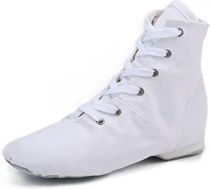 missfiona Jazz Shoes for Woman Canvas Dance Boots Split Sole Ballroom Dancing Flat