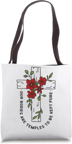 Missionary Mormon Latter Day Saint Floral Cross Mormonism Tote Bag