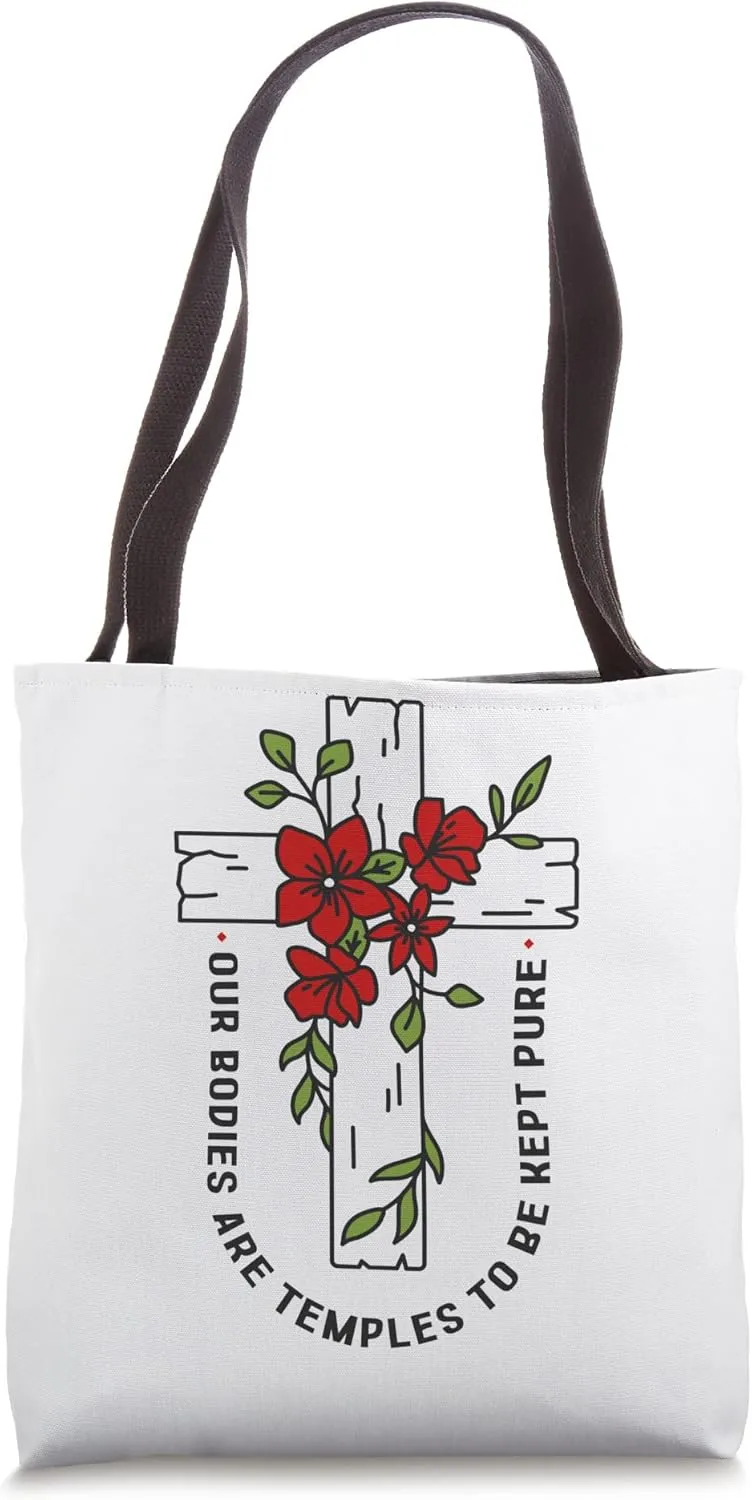 Missionary Mormon Latter Day Saint Floral Cross Mormonism Tote Bag