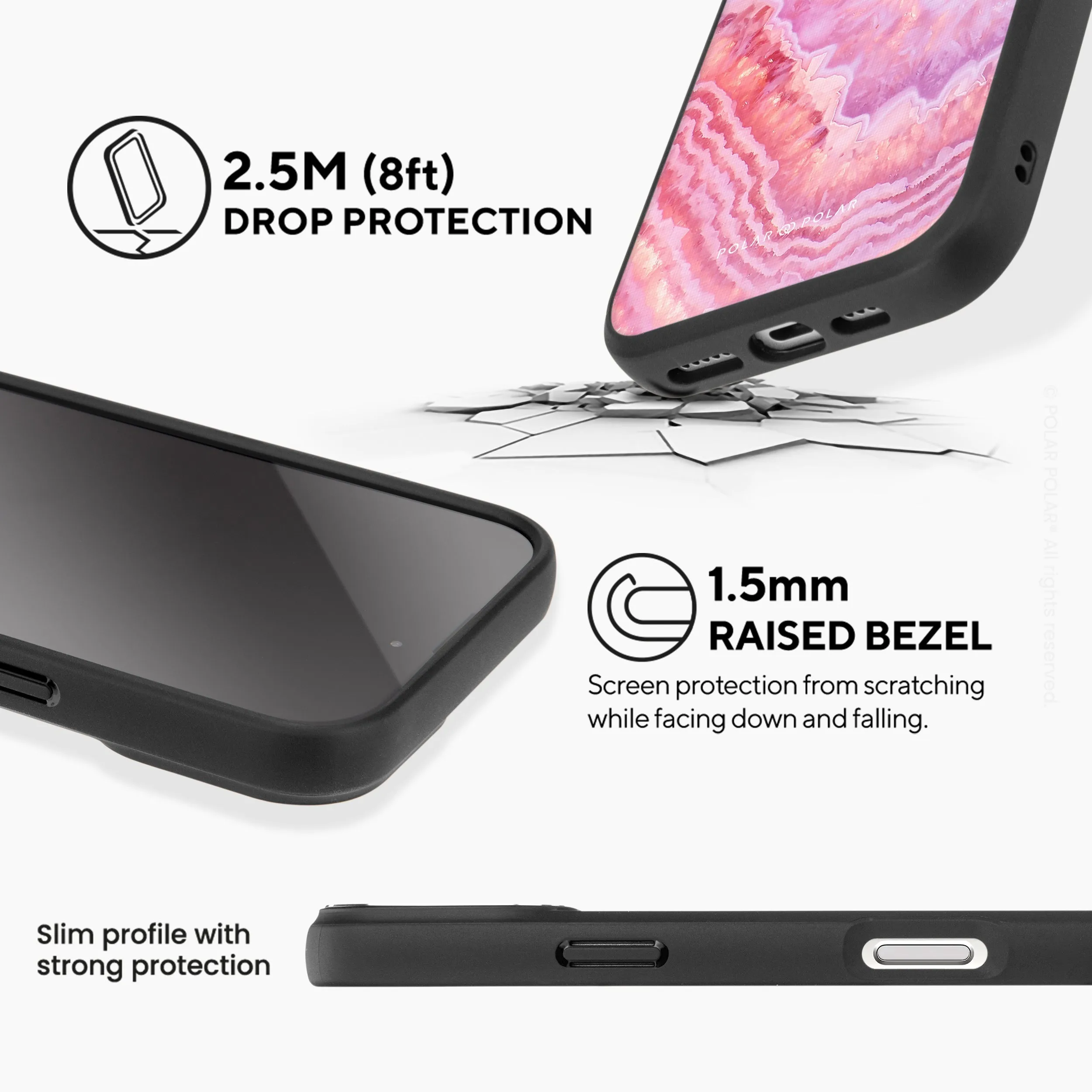 Misty Rose Coral - iPhone 16 Pro Max Frosted Black Bumper MagSafe Case