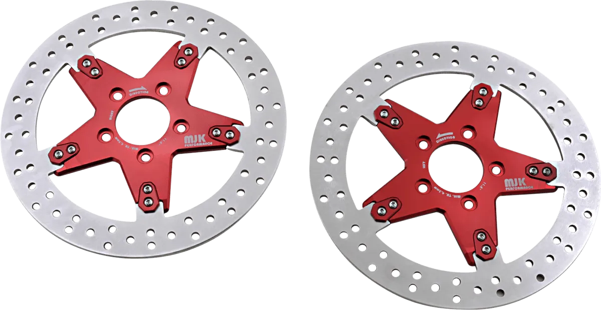 MJK Performance P-4651 Star 11.8in. Floating Brake Rotor - Red Anodized