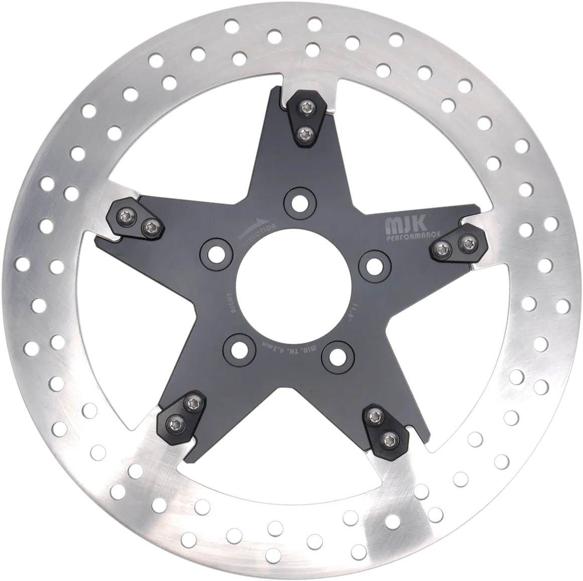 MJK Performance P-4651 Star 11.8in. Floating Brake Rotor - Red Anodized