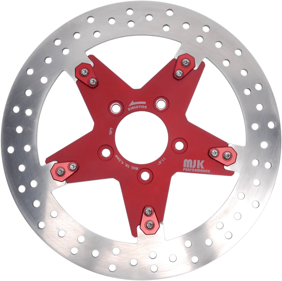 MJK Performance P-4651 Star 11.8in. Floating Brake Rotor - Red Anodized