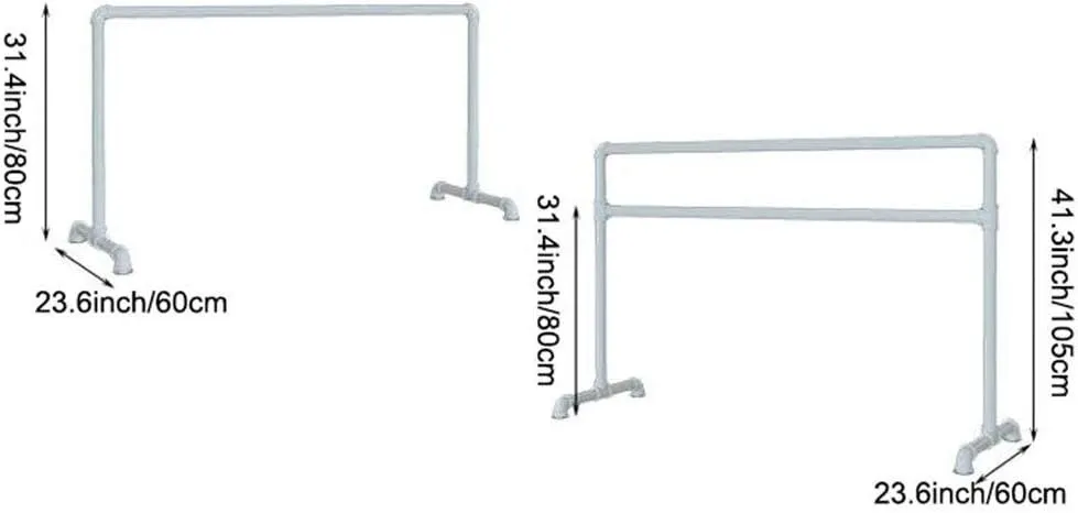 Mobile Ballet Bar Home Stretch Dance Bar Adult Home Or Studio Dancing with Triangular Reinforced Bracket,Double Layer-1.5M