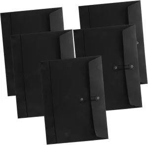 Modern Aesthetic Black Card Document Bag Paper File Envelopes Office Meetings Business Travel Multiuse