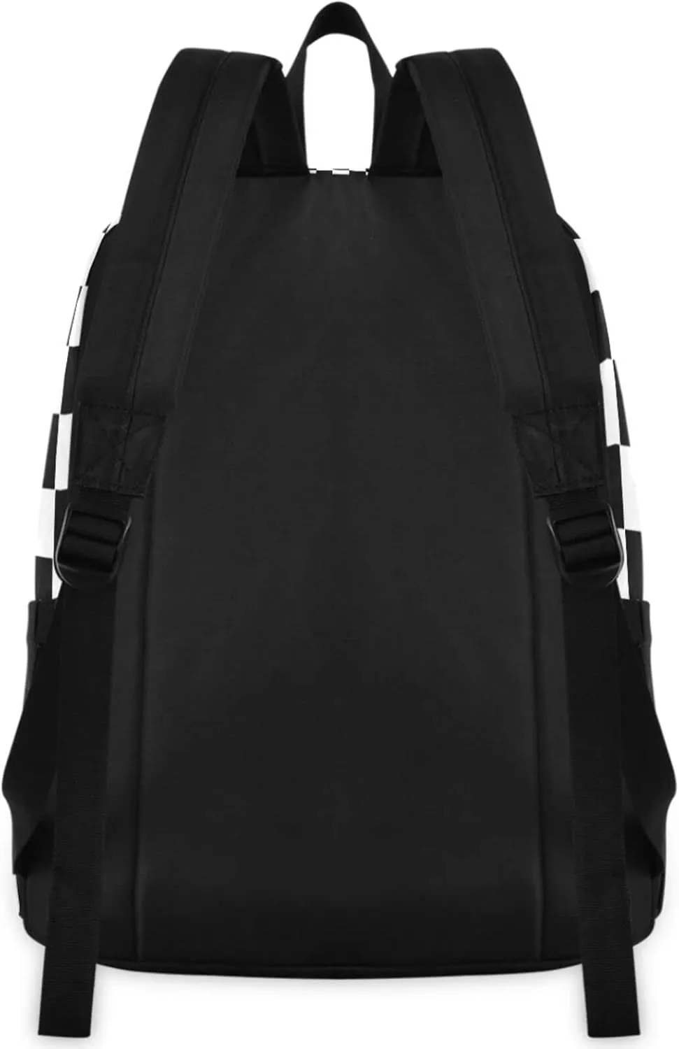 Modern Black White Checks Pattern Large Laptop Backpack,Durable Portable Travel Bag for Boys Girls School Bookbag Work Fit 16.5 Inch Notebook