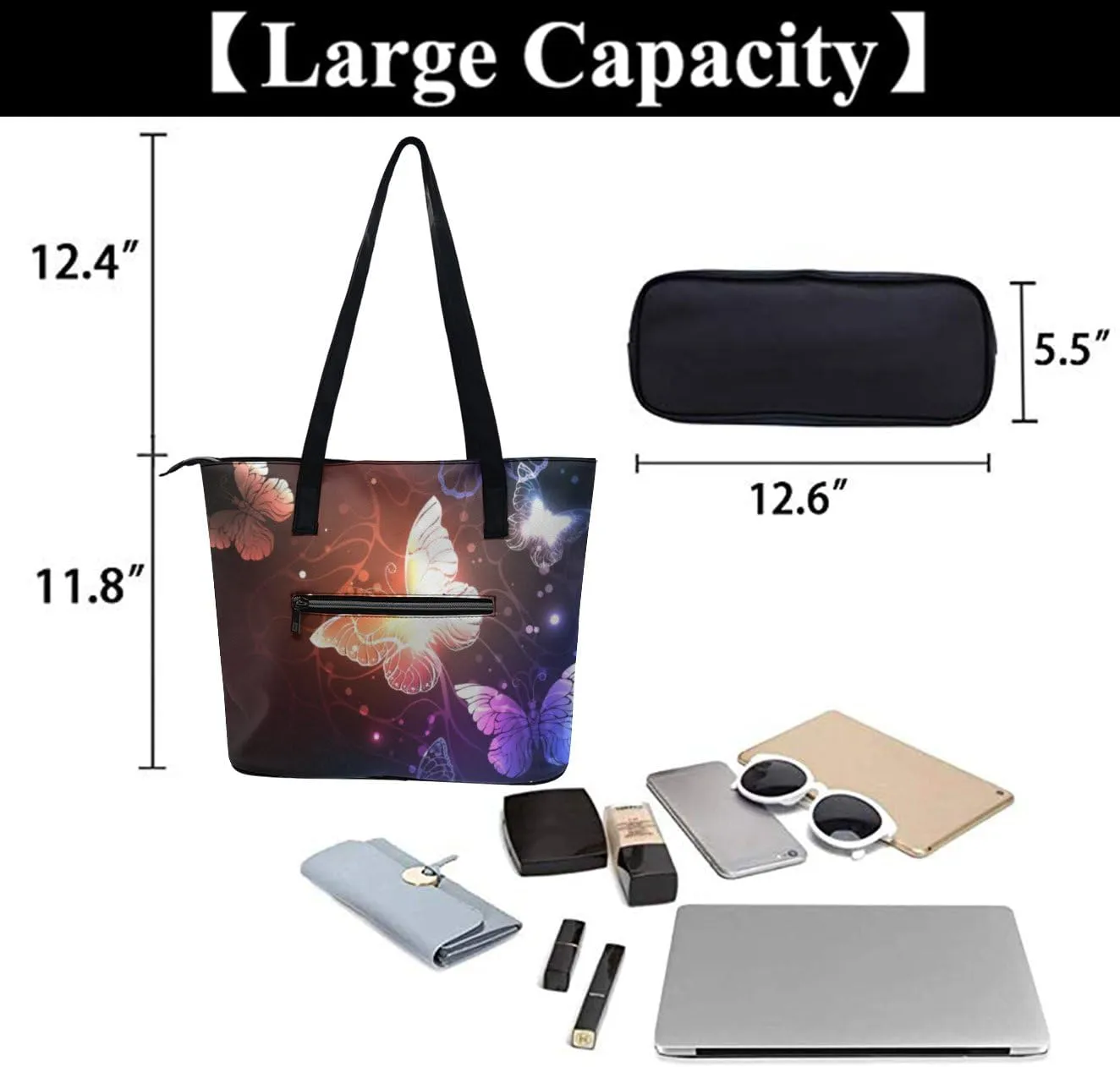 Modern PU Leather Shoulder Bag for Women, PU Leather Work Shoulder Bag, PU Leather Shopping Tote for Travel Outdoor