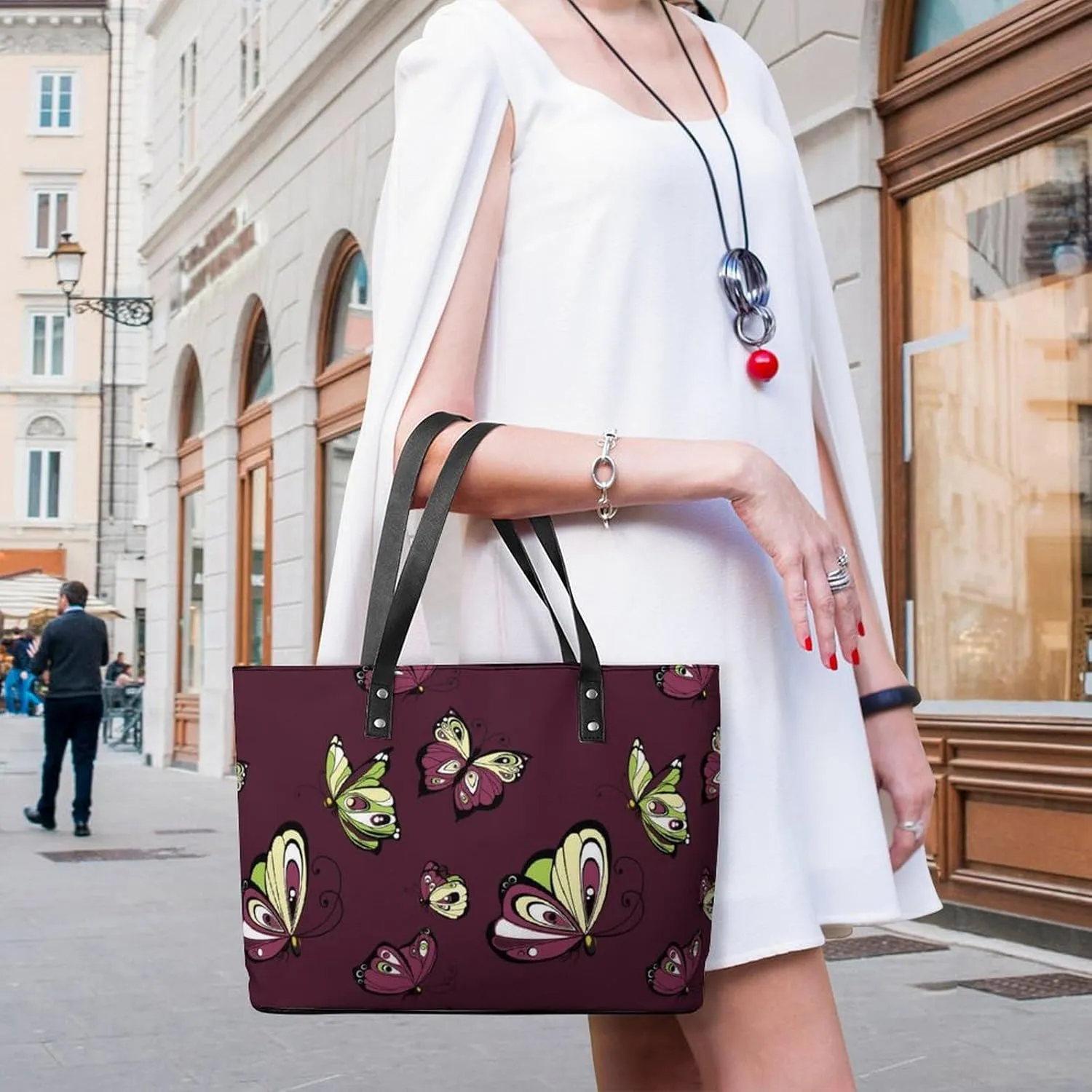 Modern PU Leather Shoulder Bag for Women, PU Leather Work Shoulder Bag, PU Leather Shopping Tote for Travel Outdoor