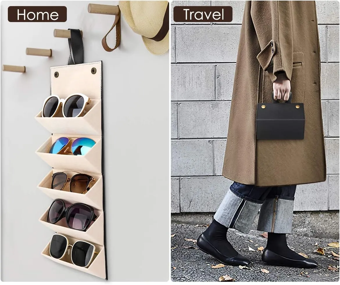 MoKo Sunglasses Organizer, Travel Glasses Case Storage Portable Sunglasses Storage Case for Women Men
