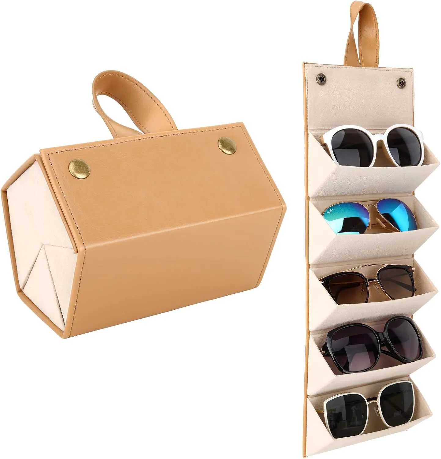 MoKo Sunglasses Organizer, Travel Glasses Case Storage Portable Sunglasses Storage Case for Women Men