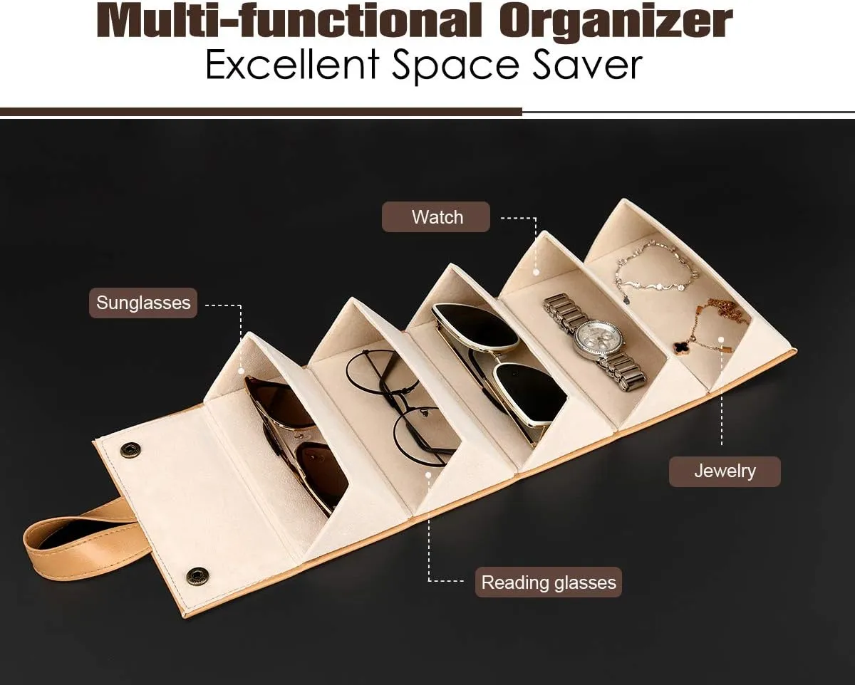 MoKo Sunglasses Organizer, Travel Glasses Case Storage Portable Sunglasses Storage Case for Women Men