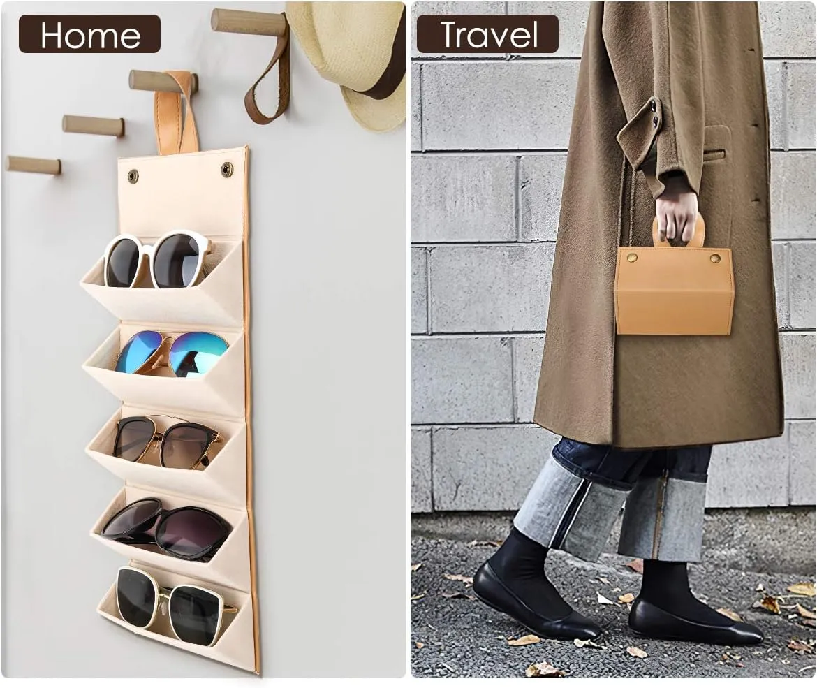 MoKo Sunglasses Organizer, Travel Glasses Case Storage Portable Sunglasses Storage Case for Women Men