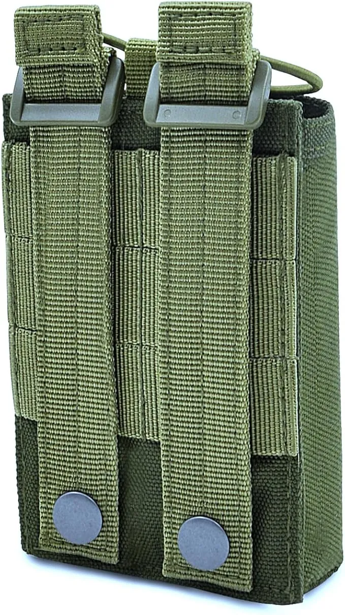 Molle Radio Pouch Holster Tactical Holder Duty Belt Accessories Military Heavy Bag for Two Ways Walkie Talkies Adjustable Storage with 1 Pack Patch