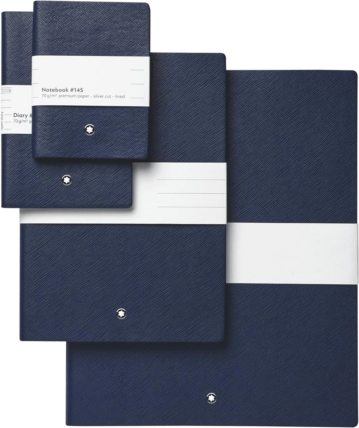 Montblanc Notebook Indigo Squared #146 Fine Stationery 113639 – Elegant Journal with Leather Binding and Quadrille Pages – 1 x (5.9 x 8.2 in.)
