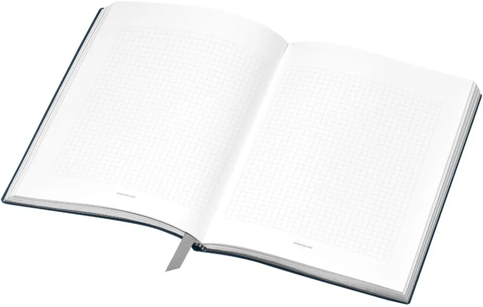 Montblanc Notebook Indigo Squared #146 Fine Stationery 113639 – Elegant Journal with Leather Binding and Quadrille Pages – 1 x (5.9 x 8.2 in.)