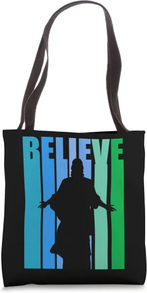 Motivational Jesus SIlhouette Worship Worshipper Church Tote Bag