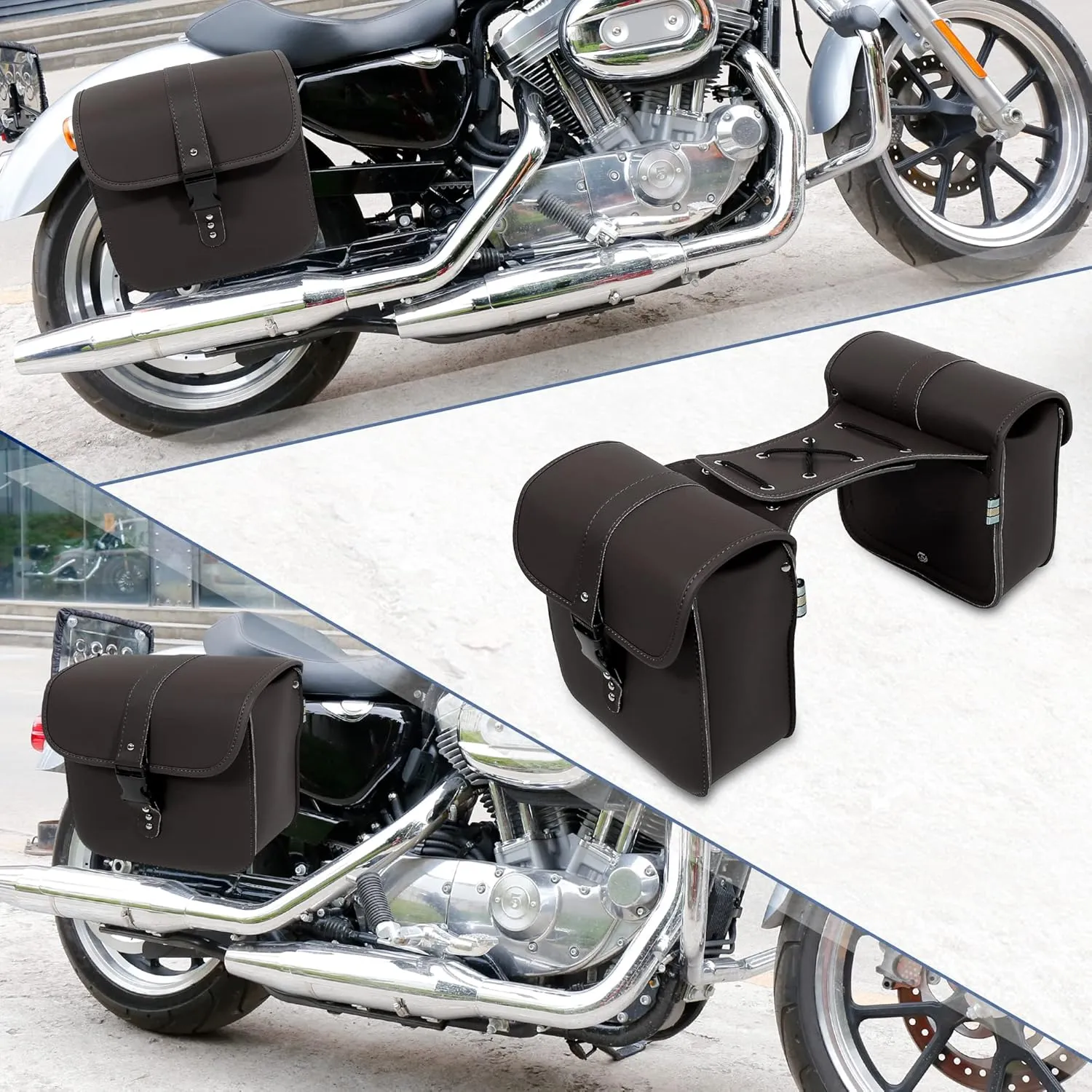 Motoforti Pair Motorcycle Saddlebag Side Tool Bags Cycling Luggage Bag Waterproof Quick Release Buckles