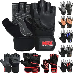 MRX Weight Lifting Pro Level Gloves with 18 Inches Long Wrist Strap Gym Workout Exercise & Fitness in