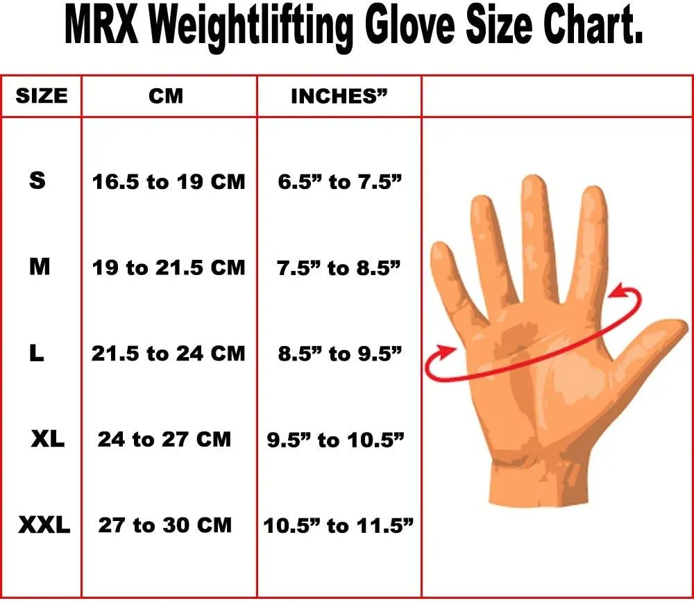 MRX Weight Lifting Pro Level Gloves with 18 Inches Long Wrist Strap Gym Workout Exercise & Fitness in